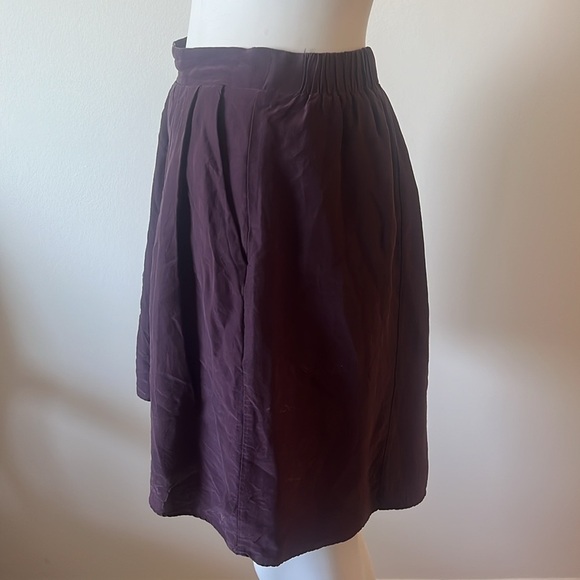 Madewell Skirt Womens XS Purple Hi Lo Silk Blend Pockets Pull On - Picture 2 of 11